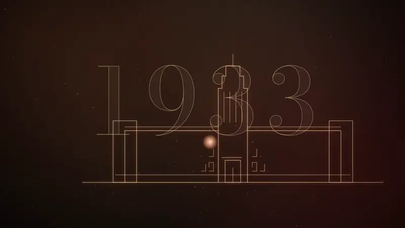 1933년 본관의 입면이 한 획씩 선으로 그려집니다.
