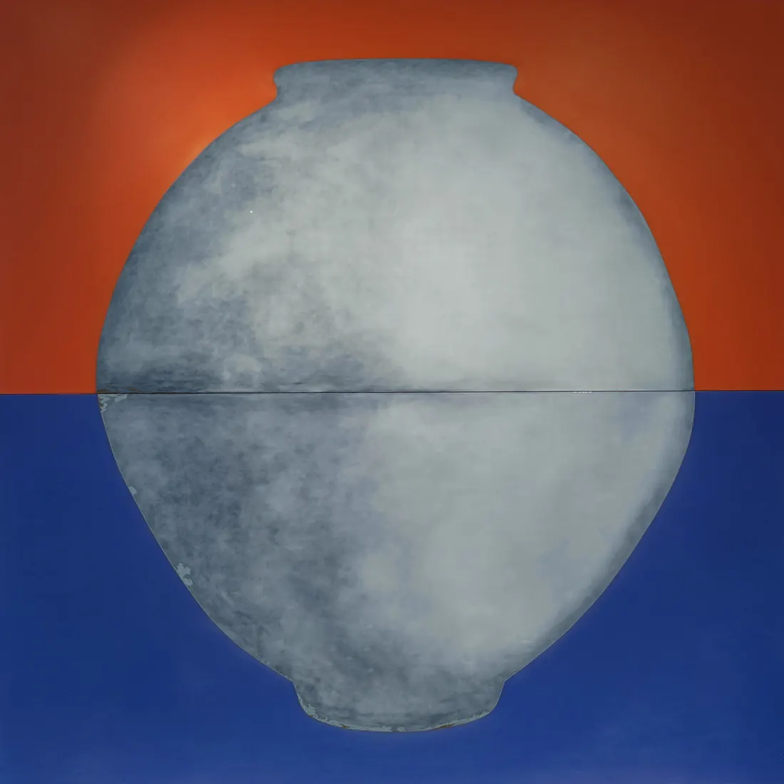 강익중, 〈Two-colored Moon Jar〉, 2019