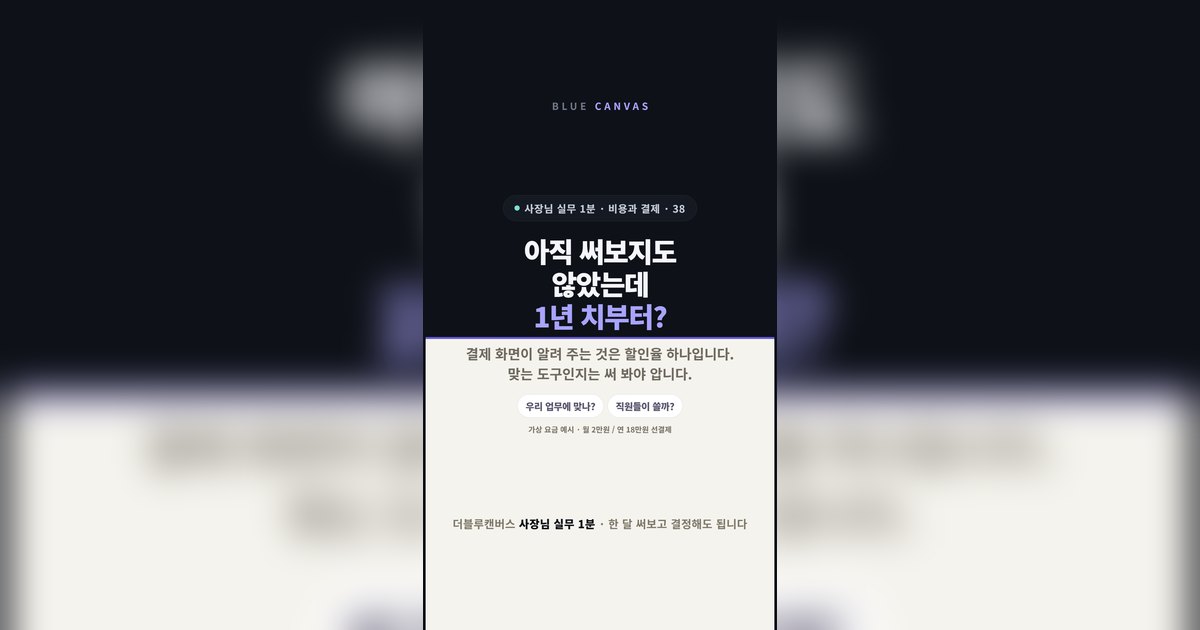 아직 써보지도 않았는데 1년 치부터 결제하시나요