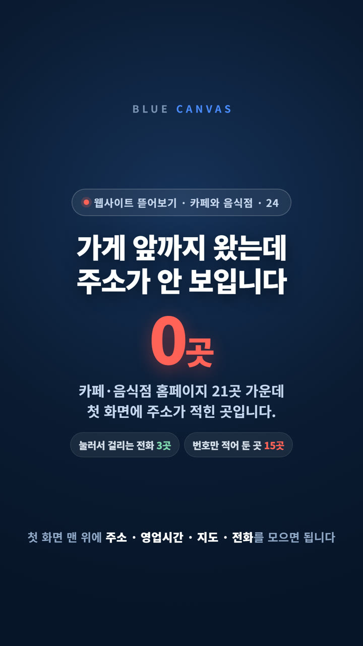 가게 앞까지 왔는데 주소가 안 보입니다: 첫 화면에 모을 네 가지 숏폼 영상 표지