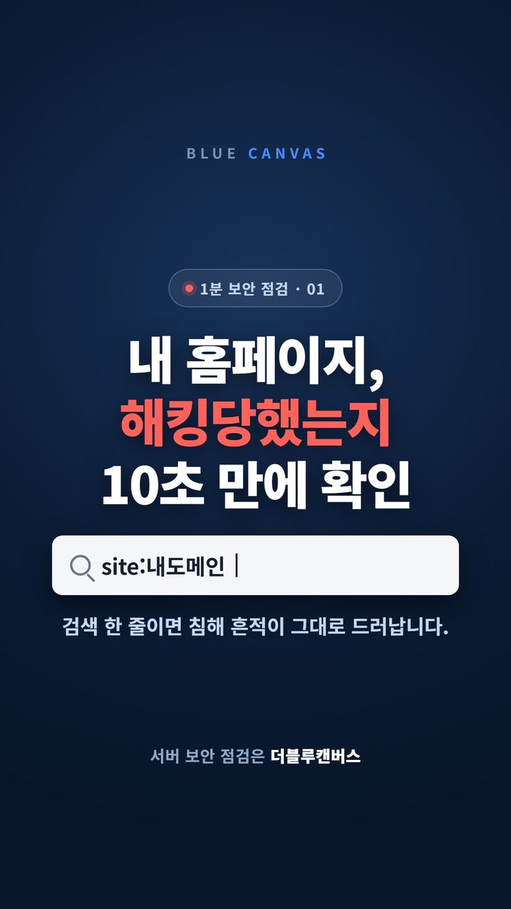 홈페이지가 해킹됐는지 10초 만에 확인하는 방법 숏폼 영상 표지