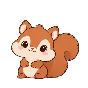 도토리아기다람쥐 기지개 스티커