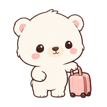 구름아기북극곰 캐리어끌기