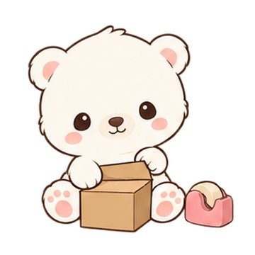 구름아기북극곰 움직이는 스티커 — 테이프로착