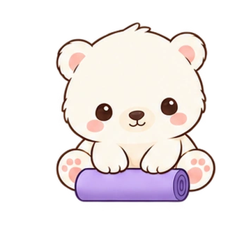 구름아기북극곰 움직이는 스티커 — 매트펴기