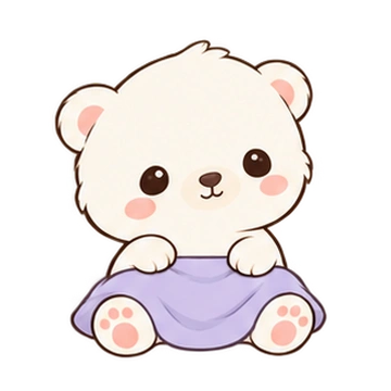 구름아기북극곰 담요덮기