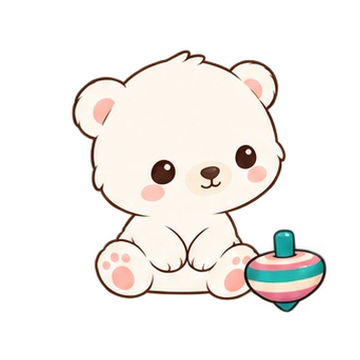 구름아기북극곰 움직이는 스티커 — 팽이빙글