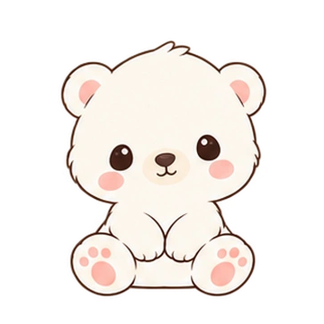 구름아기북극곰 고개풀기 스티커