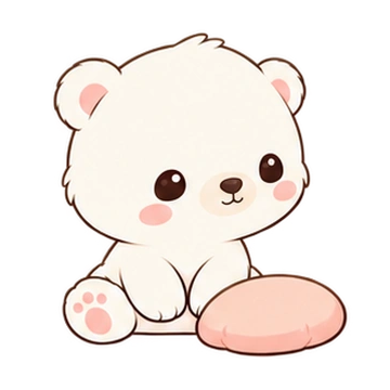 구름아기북극곰 움직이는 스티커 — 베개폭