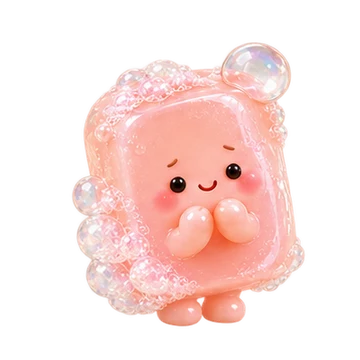 거품비누 움직이는 스티커 — 크게 웃어요