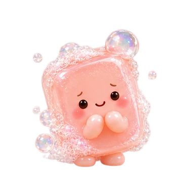 거품비누 움직이는 스티커 — 거품 축하