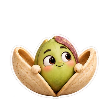 피스타치오 움직이는 스티커 — 껍데기 하트