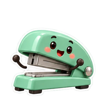 스테이플러 움직이는 스티커 — 쉿 조용히