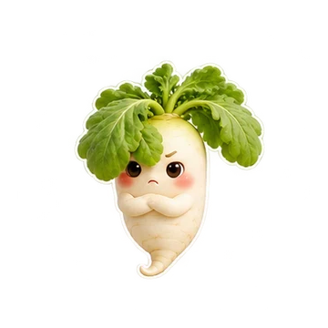 무 움직이는 스티커 — 토라진 잎