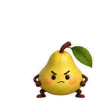 서양배 움직이는 스티커 — 힘내 응원