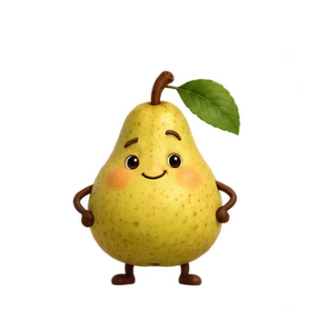 서양배 움직이는 스티커 — 하품 쭉