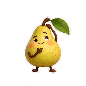 서양배 움직이는 스티커 — 꼭지 생각