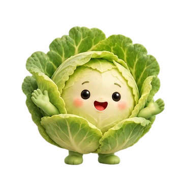 양배추 움직이는 스티커 — 잎 하트