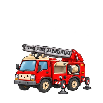 Little red fire truck representative sticker