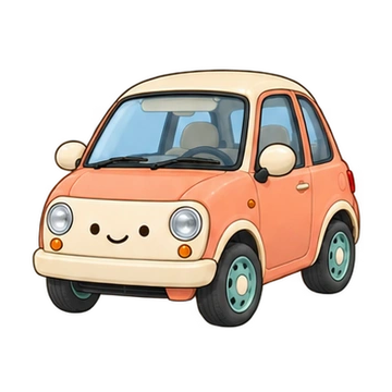 Round little car representative sticker