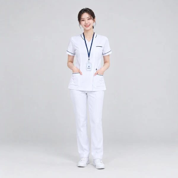 흰 간호복을 입은 의료진